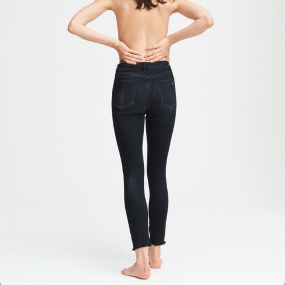 RAG & BONE Jane Super High-Rise Skinny Black Denim Jeans Size 27